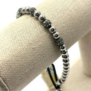 Michael Kors Silver Braded Adjustable Slider Bracelet NWT